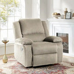 Fauteuil inclinable manuel une place en similicuir et velours côtelé