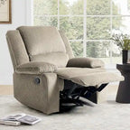 Fauteuil inclinable manuel une place en similicuir et velours côtelé