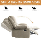 Fauteuil inclinable manuel une place en similicuir et velours côtelé