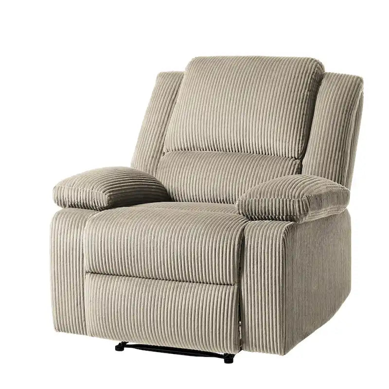 Fauteuil inclinable manuel une place en similicuir et velours côtelé
