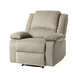 Fauteuil inclinable manuel une place en similicuir et velours côtelé
