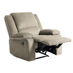 Fauteuil inclinable manuel une place en similicuir et velours côtelé