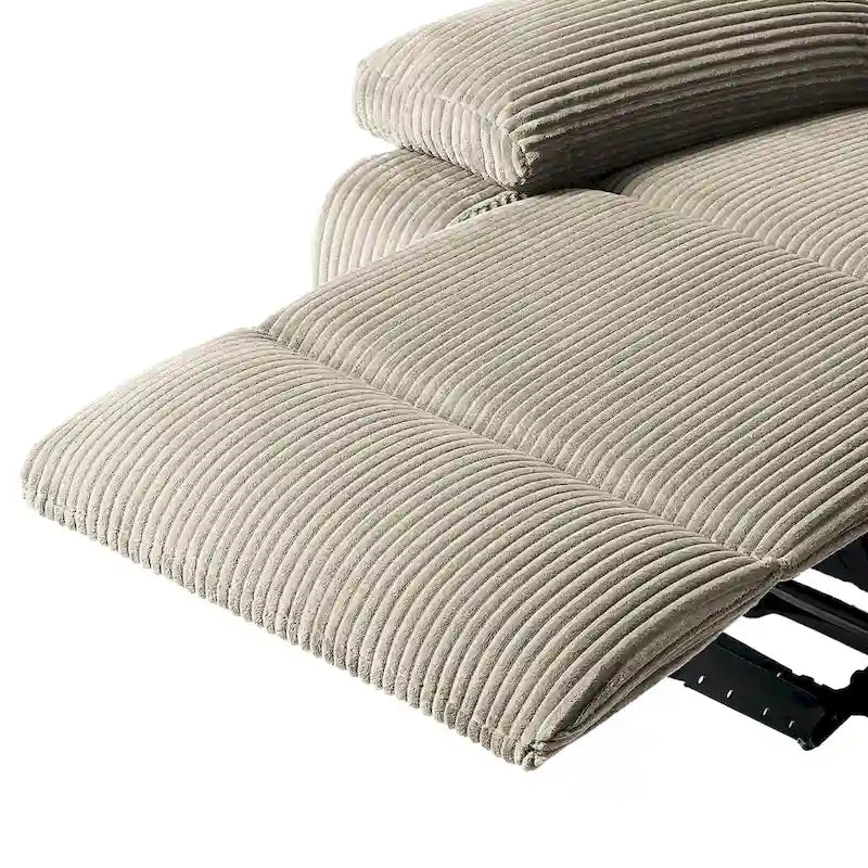 Fauteuil inclinable manuel une place en similicuir et velours côtelé