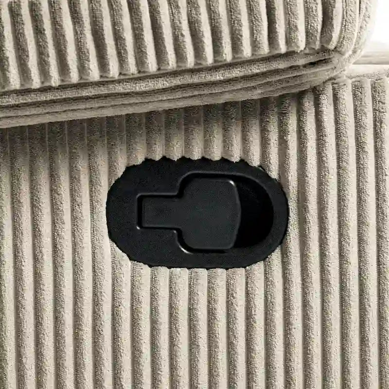 Fauteuil inclinable manuel une place en similicuir et velours côtelé