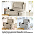 Fauteuil inclinable manuel une place en similicuir et velours côtelé