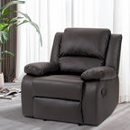 Fauteuil inclinable manuel une place en similicuir et velours côtelé