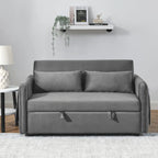 Canapé-lit convertible en velours gris/bleu/noir pour 2 personnes