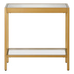 Table d'appoint rectangulaire en bronze noirci / laiton / nickel satiné, pour 1 personne