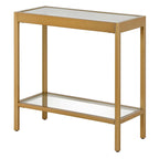 Table d'appoint rectangulaire en bronze noirci / laiton / nickel satiné, pour 1 personne