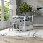 Table d'appoint rectangulaire en bronze noirci / laiton / nickel satiné, pour 1 personne