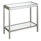 Table d'appoint rectangulaire en bronze noirci / laiton / nickel satiné, pour 1 personne