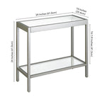 Table d'appoint rectangulaire en bronze noirci / laiton / nickel satiné, pour 1 personne