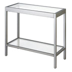 Table d'appoint rectangulaire en bronze noirci / laiton / nickel satiné, pour 1 personne