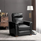 Fauteuil inclinable électrique monoplace multicolore avec port USB – Cuir véritable