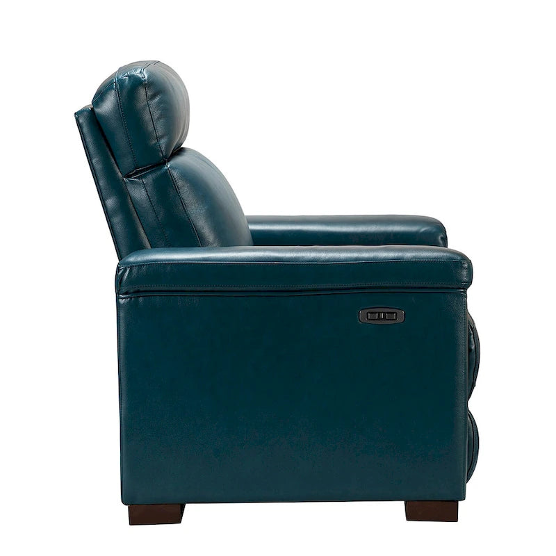 Fauteuil inclinable électrique monoplace multicolore avec port USB – Cuir véritable