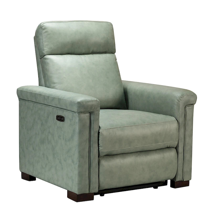Fauteuil inclinable électrique monoplace multicolore avec port USB – Cuir véritable