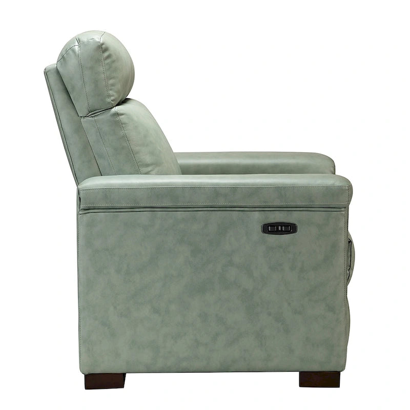 Fauteuil inclinable électrique monoplace multicolore avec port USB – Cuir véritable