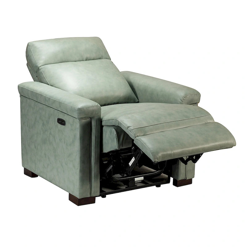 Fauteuil inclinable électrique monoplace multicolore avec port USB – Cuir véritable