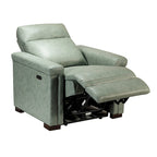 Fauteuil inclinable électrique monoplace multicolore avec port USB – Cuir véritable