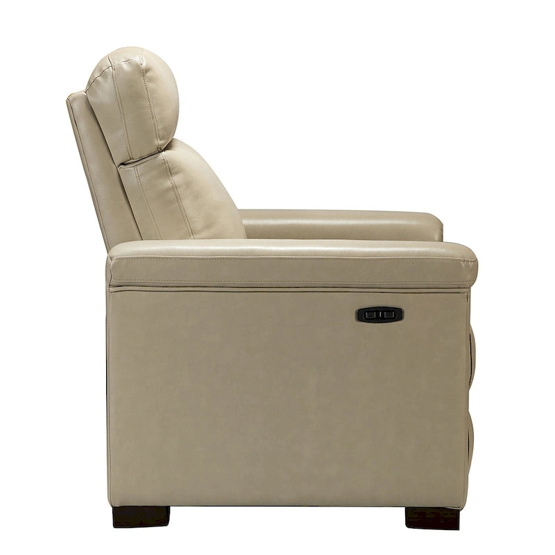 Fauteuil inclinable électrique monoplace multicolore avec port USB – Cuir véritable