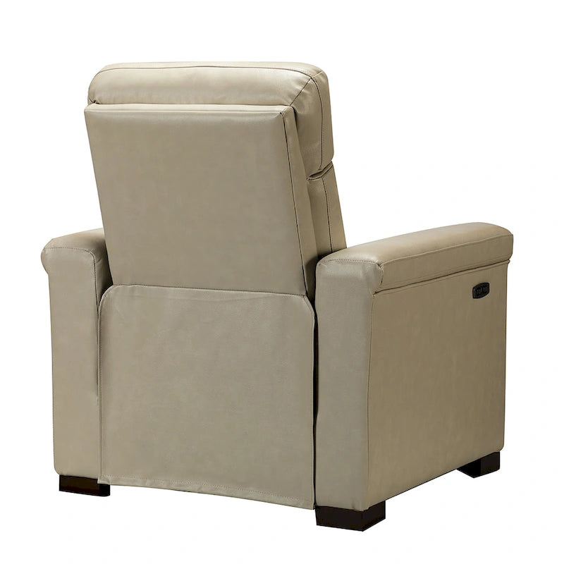 Fauteuil inclinable électrique monoplace multicolore avec port USB – Cuir véritable
