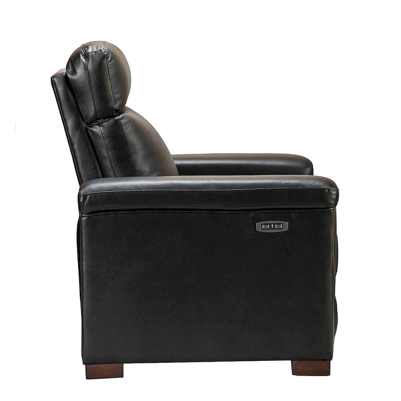 Fauteuil inclinable électrique monoplace multicolore avec port USB – Cuir véritable