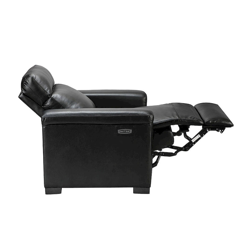 Fauteuil inclinable électrique monoplace multicolore avec port USB – Cuir véritable