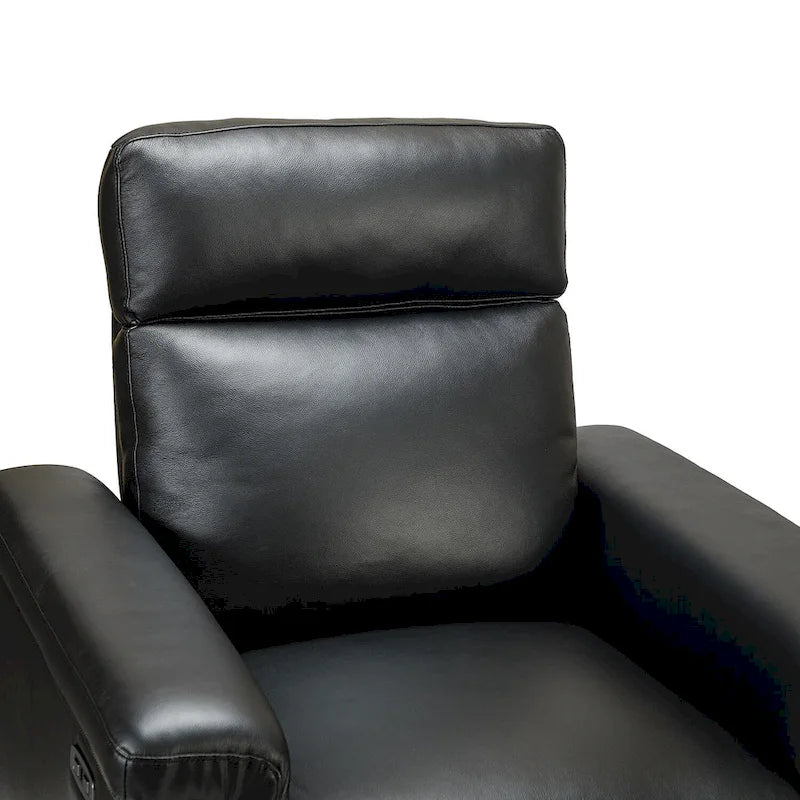 Fauteuil inclinable électrique monoplace multicolore avec port USB – Cuir véritable