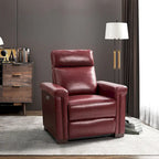 Fauteuil inclinable électrique monoplace multicolore avec port USB – Cuir véritable