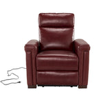Fauteuil inclinable électrique monoplace multicolore avec port USB – Cuir véritable