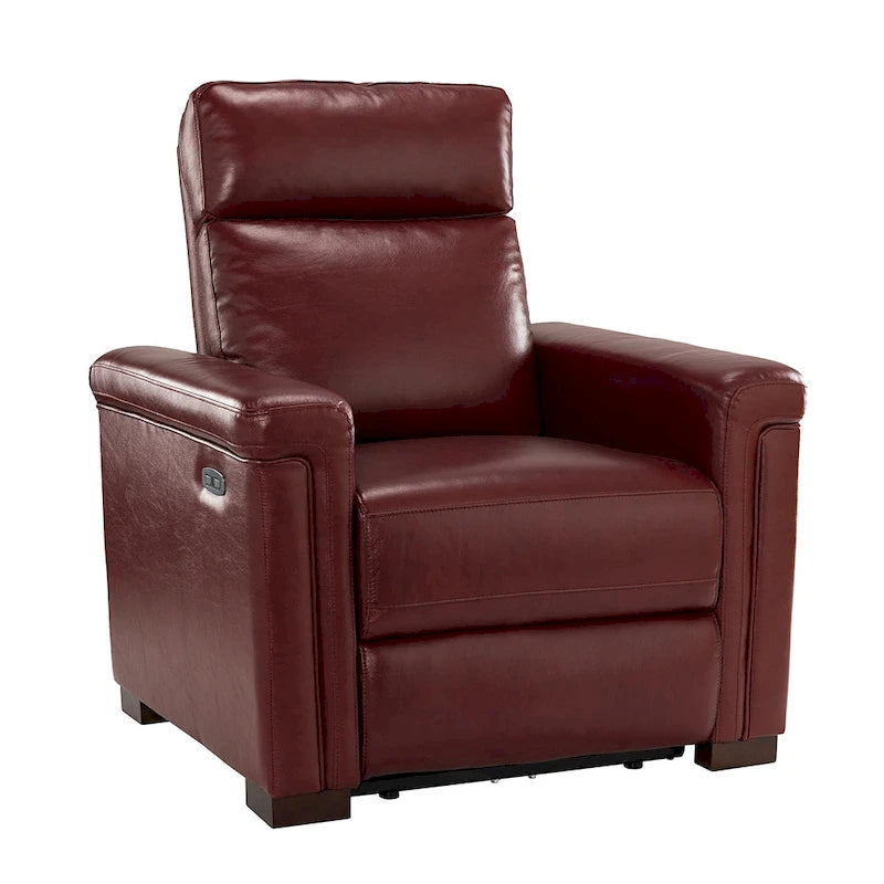 Fauteuil inclinable électrique monoplace multicolore avec port USB – Cuir véritable