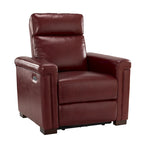 Fauteuil inclinable électrique monoplace multicolore avec port USB – Cuir véritable