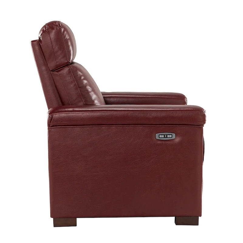Fauteuil inclinable électrique monoplace multicolore avec port USB – Cuir véritable