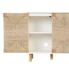 Armoire d'appoint en bois avec porte en jonc de mer noir/marron/blanc et étagère réglable, 1 à 4 pièces