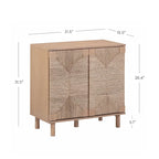 Armoire d'appoint en bois avec porte en jonc de mer noir/marron/blanc et étagère réglable, 1 à 4 pièces