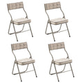 Chaise de salle à manger pliante en velours capitonné Kaki / Gris / Vert / Bleu, lot de 4