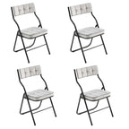 Chaise de salle à manger pliante en velours capitonné Kaki / Gris / Vert / Bleu, lot de 4
