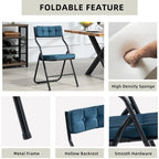 Chaise de salle à manger pliante en velours capitonné Kaki / Gris / Vert / Bleu, lot de 4