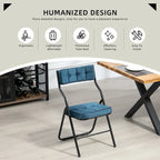 Chaise de salle à manger pliante en velours capitonné Kaki / Gris / Vert / Bleu, lot de 4