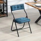 Chaise de salle à manger pliante en velours capitonné Kaki / Gris / Vert / Bleu, lot de 4