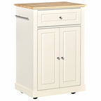 Dessertes de cuisine roulantes blanc/gris/noir avec tiroir, armoire et 2 porte-serviettes, assemblage par 1 personne