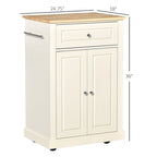 Dessertes de cuisine roulantes blanc/gris/noir avec tiroir, armoire et 2 porte-serviettes, assemblage par 1 personne