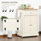 Dessertes de cuisine roulantes blanc/gris/noir avec tiroir, armoire et 2 porte-serviettes, assemblage par 1 personne