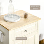 Dessertes de cuisine roulantes blanc/gris/noir avec tiroir, armoire et 2 porte-serviettes, assemblage par 1 personne