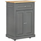 Dessertes de cuisine roulantes blanc/gris/noir avec tiroir, armoire et 2 porte-serviettes, assemblage par 1 personne