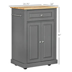 Dessertes de cuisine roulantes blanc/gris/noir avec tiroir, armoire et 2 porte-serviettes, assemblage par 1 personne