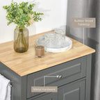 Dessertes de cuisine roulantes blanc/gris/noir avec tiroir, armoire et 2 porte-serviettes, assemblage par 1 personne