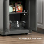 Dessertes de cuisine roulantes blanc/gris/noir avec tiroir, armoire et 2 porte-serviettes, assemblage par 1 personne
