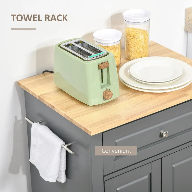 Dessertes de cuisine roulantes blanc/gris/noir avec tiroir, armoire et 2 porte-serviettes, assemblage par 1 personne