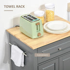 Dessertes de cuisine roulantes blanc/gris/noir avec tiroir, armoire et 2 porte-serviettes, assemblage par 1 personne